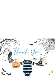 1127 Boy A Little Boo is Almost Due Baby Shower Thank You Card A: 1127 Boy A Little Boo is Almost Due Baby Shower Invitation Set