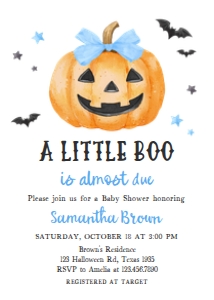 1125 Blue Minimalist A Little Boo Baby Shower Invitation C: 1125 Blue Minimalist A Little Boo Baby Shower Mega Bundle