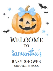 1125 Blue Minimalist A Little Boo Baby Shower Welcome Sign 18x24 C: 1125 Blue Minimalist A Little Boo Baby Shower Mega Bundle