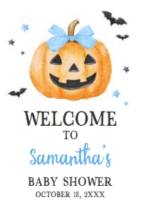 1125 Blue Minimalist A Little Boo Baby Shower Welcome Sign 24x36 C: 1125 Blue Minimalist A Little Boo Baby Shower Mega Bundle