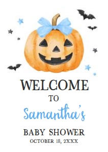 1125 Blue Minimalist A Little Boo Baby Shower Welcome Sign A1 C: 1125 Blue Minimalist A Little Boo Baby Shower Mega Bundle