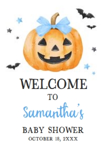 1125 Blue Minimalist A Little Boo Baby Shower Welcome Sign A3 C: 1125 Blue Minimalist A Little Boo Baby Shower Mega Bundle