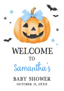 1125 Blue Minimalist A Little Boo Baby Shower Welcome Sign A4 C: 1125 Blue Minimalist A Little Boo Baby Shower Mega Bundle