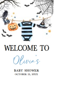 1127 Boy A Little Boo is Almost Due Baby Shower Welcome Sign A1 A: 1127 Boy A Little Boo is Almost Due Baby Shower Welcome Sign