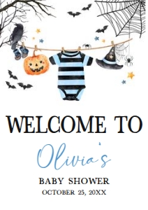 1127 Boy A Little Boo is Almost Due Baby Shower Welcome Sign A2 A: 1127 Boy A Little Boo is Almost Due Baby Shower Welcome Sign