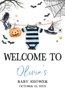 1127 Boy A Little Boo is Almost Due Baby Shower Welcome Sign A3 A: 1127 Boy A Little Boo is Almost Due Baby Shower Welcome Sign