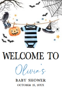 1127 Boy A Little Boo is Almost Due Baby Shower Welcome Sign A4 A: 1127 Boy A Little Boo is Almost Due Baby Shower Welcome Sign