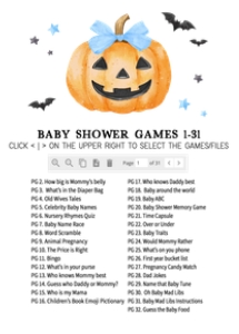 1125 Blue Minimalist A Little Boo Baby Shower Games design preview