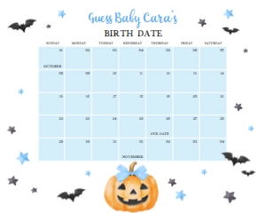 1125 Blue Minimalist A Little Boo Baby Shower Calendar 20x16 C: 1125 Blue Minimalist A Little Boo Baby Shower Mega Bundle