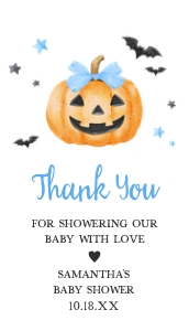 1125 Blue Minimalist A Little Boo Baby Shower Favor Tag design preview