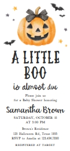 1125 Minimalist A Little Boo Baby Shower Mobile Invitation A (FS): 1125 Minimalist A Little Boo Baby Shower Invitation