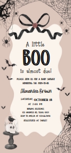 1121 Black Bow Halloween Girl A Little Boo Baby Shower Invitation Mobile A (FS): 1121 Black Bow Halloween Girl A Little Boo Baby Shower Mega Bundle