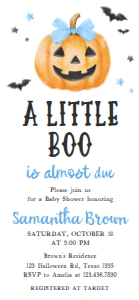1125 Blue Minimalist A Little Boo Baby Shower Mobile Invitation C (FS): 1125 Blue Minimalist A Little Boo Baby Shower Mega Bundle