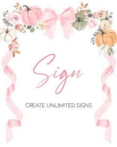 1110 Pink Bow Pumpkin Baby Shower Custom Sign B: 1110 Pink Bow Pumpkin Baby Shower Mega Bundle