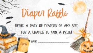 1148 Baby is Brewing Halloween Baby Shower Diaper Raffle A: 1148 Baby is Brewing Halloween Baby Shower Mega Bundle
