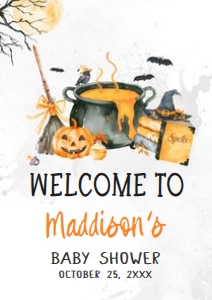 1148 Baby is Brewing Halloween Baby Shower Welcome Sign A1 A: 1148 Baby is Brewing Halloween Baby Shower Mega Bundle