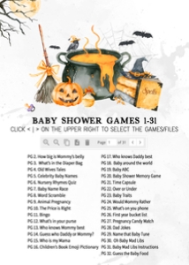 1148 Baby is Brewing Halloween Baby Shower Games Bundle 1 A: 1148 Baby is Brewing Halloween Baby Shower Mega Bundle