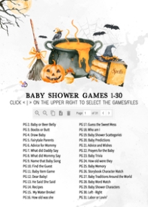 1148 Baby is Brewing Halloween Baby Shower Games Bundle 2 A: 1148 Baby is Brewing Halloween Baby Shower Mega Bundle
