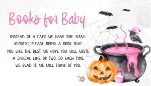 1148 Pink Baby is Brewing Halloween Baby Shower Books for Baby C: 1148 Pink Baby is Brewing Halloween Baby Shower Invitation Set