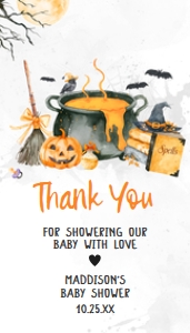 1148 Baby is Brewing Halloween Baby Shower Favor Tag design preview