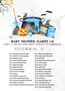 1148 Blue Baby is Brewing Halloween Baby Shower Games Bundle 1 B: 1148 Blue Baby is Brewing Halloween Baby Shower Games
