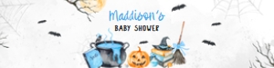 1148 Blue Baby is Brewing Halloween Baby Shower Bottle Label design preview