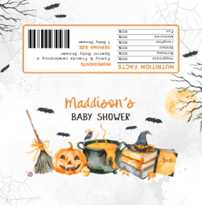 1148 Baby is Brewing Halloween Baby Shower Candy Wrapper A: 1148 Baby is Brewing Halloween Baby Shower Mega Bundle