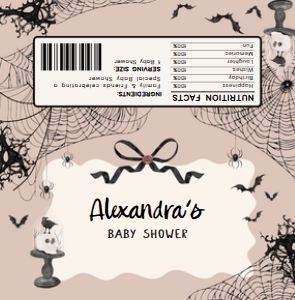 1121 Black Bow Halloween Girl A Little Boo Baby Shower Candy Wrapper A: 1121 Black Bow Halloween Girl A Little Boo Baby Shower Mega Bundle