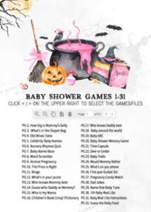 1148 Pink Baby is Brewing Halloween Baby Shower Games design preview