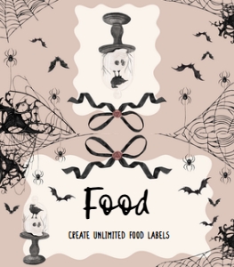 1121 Black Bow Halloween Girl A Little Boo Baby Shower Food Label A: 1121 Black Bow Halloween Girl A Little Boo Baby Shower Mega Bundle
