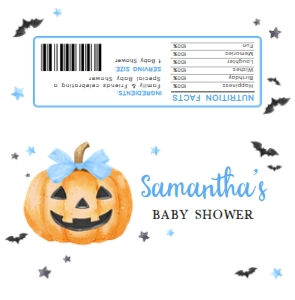 1125 Blue Minimalist A Little Boo Baby Shower Candy Wrapper C: 1125 Blue Minimalist A Little Boo Baby Shower Mega Bundle