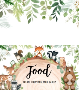 401 Wood Slice Woodland Animals Baby Shower Food Label: 401 Wood Slice Woodland Animals Baby Shower Mega Bundle