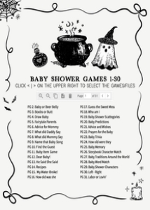 1152 Whimsical A Baby Is Brewing Halloween Baby Shower Games Bundle 2 A: 1152 Whimsical A Baby Is Brewing Halloween Baby Shower Mega Bundle