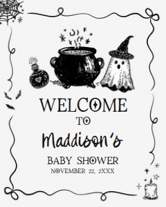 1152 Whimsical A Baby Is Brewing Halloween Baby Shower Welcome Sign 16x20 A: 1152 Whimsical A Baby Is Brewing Halloween Baby Shower Mega Bundle