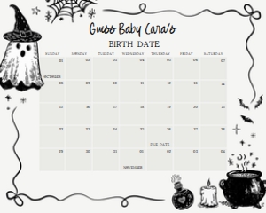 1152 Whimsical A Baby Is Brewing Halloween Baby Shower Calendar 10x8 A: 1152 Whimsical A Baby Is Brewing Halloween Baby Shower Mega Bundle