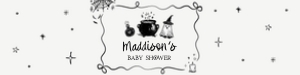 1152 Whimsical A Baby Is Brewing Halloween Baby Shower Bottle Label design preview