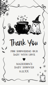 1152 Whimsical A Baby Is Brewing Halloween Baby Shower Favor Tag with Line A: 1152 Whimsical A Baby Is Brewing Halloween Baby Shower Mega Bundle