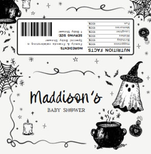 1152 Whimsical A Baby Is Brewing Halloween Baby Shower Candy Wrapper A: 1152 Whimsical A Baby Is Brewing Halloween Baby Shower Mega Bundle