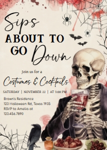 114SE Sips About to Go Down Invitation design preview