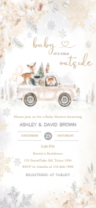 533 White Winter Woodland Truck Baby Shower Invitation Mobile (FS): 533 White Winter Woodland Truck Baby Shower Mega Bundle