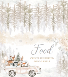 533 White Winter Woodland Truck Baby Shower Food Label: 533 White Winter Woodland Truck Baby Shower Mega Bundle