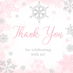 536 Pink Silver Little Snowflake Baby Shower Square Favor Tag: 536 Pink Silver Little Snowflake Baby Shower Mega Bundle