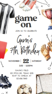 120BD Soccer Birthday Invitation Mobile A (S): 120BD Soccer Birthday Invitation