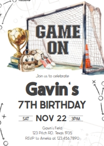 120BD Soccer Birthday Invitation design preview