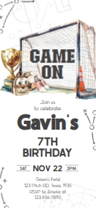 120BD Soccer Birthday Invitation Mobile B (FS): 120BD Soccer Birthday Invitation