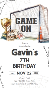 120BD Soccer Birthday Invitation Mobile B (S): 120BD Soccer Birthday Invitation