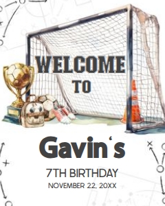 120BD Soccer Birthday Welcome Sign 16x20 B: 120BD Soccer Birthday Welcome Sign