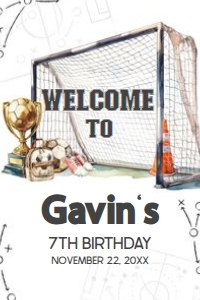120BD Soccer Birthday Welcome Sign 20x30 B: 120BD Soccer Birthday Welcome Sign