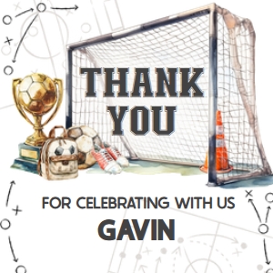120BD Soccer Birthday Square Favor Tag B: 120BD Soccer Birthday Round Favor Tag