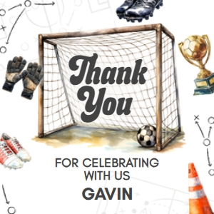 120BD Soccer Birthday Square Favor Tag C: 120BD Soccer Birthday Round Favor Tag